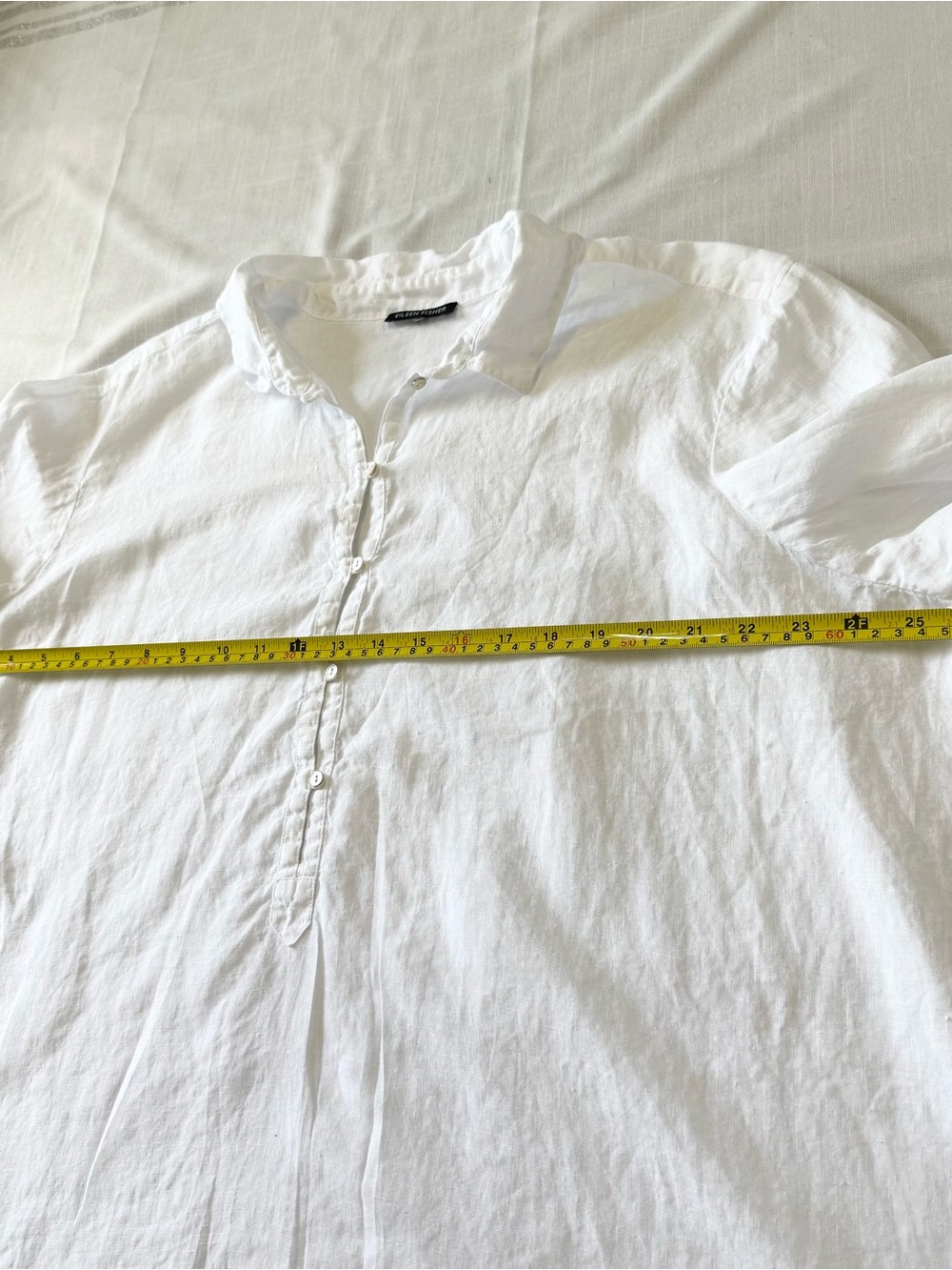 EILEEN FISHER WOMAN IRISH LINEN BUTTON FRONT CLOSURE LONG SLEEVE TOP SHIRT Sz XL - Picture 5 of 10